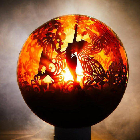 Fantasy Spherical Fire pit at Night